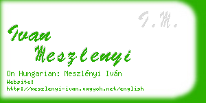 ivan meszlenyi business card